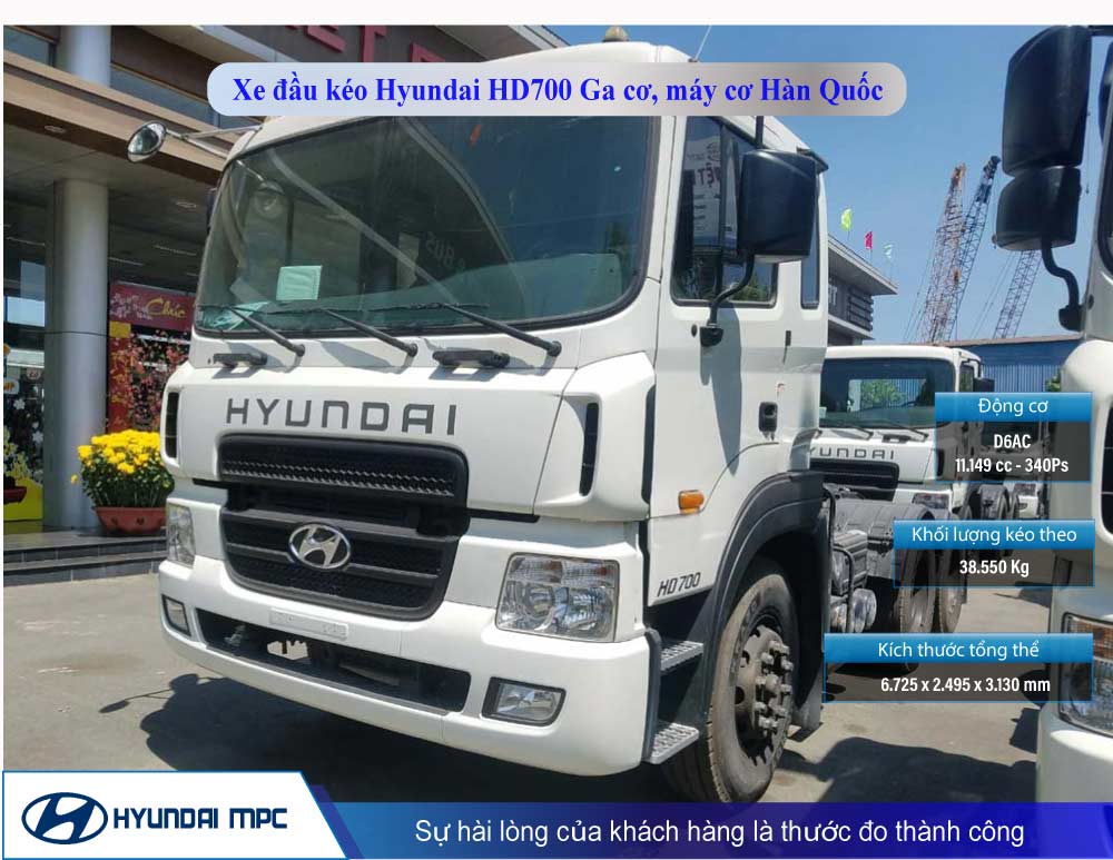 Xe đầu kéo Hyundai HD700 ga cơ máy cơ Hàn Quốc